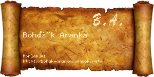 Bohák Aranka névjegykártya
